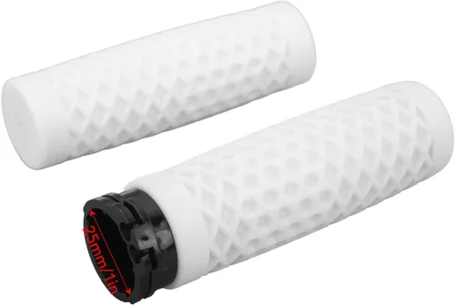 Miniatura 7 de Auto Parts, par de empuñadura de manillar de motocicleta de 0.984 in/1.102 in, repuesto universal de agarre del acelerador (blanco)