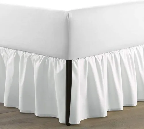 Miniatura 10 de SKY BEDDINGS - Falda de cama con volantes con esquinas divididas tamaño Twin con caída de 12 pulgadas, falda de cama con volantes antipolvo con Gris