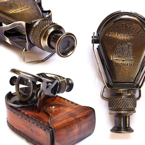 Miniatura 3 de Monocular de latón antiguo náutico Vintage R & J Beck London 1857 Binocular de bolsillo para telescopio marino único, para exteriores, senderismo