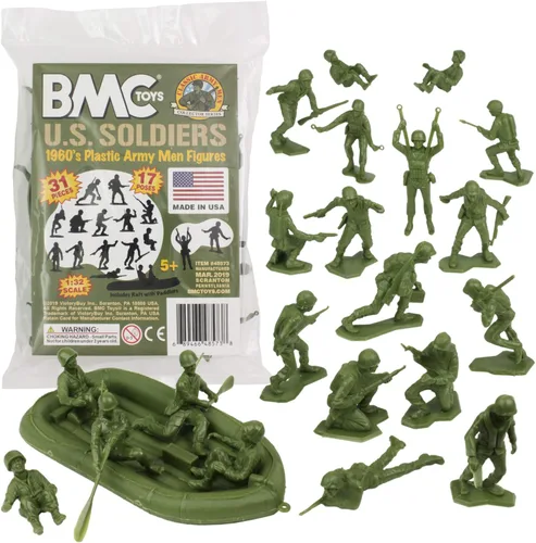 Miniatura 13 de BMC Marx Soldados de plástico del ejército de EE. UU. - Soldados negros 31 piezas de la Segunda Guerra Mundial - Fabricado en EE. UU