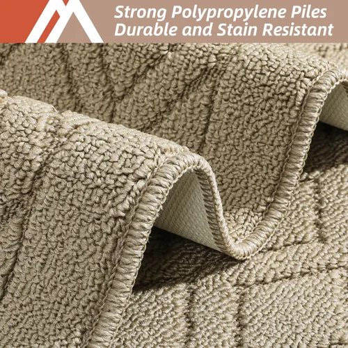 Miniatura 3 de COSY HOMEER Tapete de cocina antideslizantes, absorbentes para el piso, alfombra de cocina lavable, tapete de pie para fregadero, alfombra de Beige