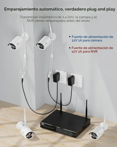 Miniatura 4 de Hiseeu Sistema de Cámara de Seguridad WiFi Pro de 100 pies, Kit NVR 4K de 16CH, Sistema de Cámara de Seguridad CCTV Doméstica de 5MP con Cable