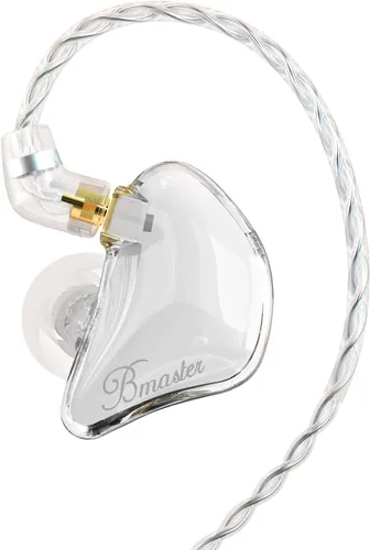 BASN Bmaster Auriculares de Monitor Intrauditivo de Tres Controladores con Dos Cables Desmontables Adecuados para Ingeniero de Audio, Músico (Blanco)