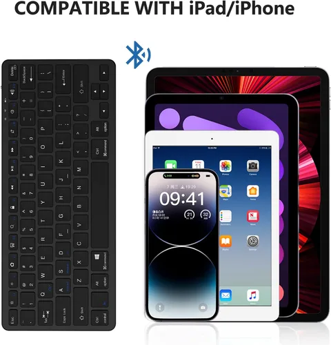 Miniatura 8 de TaIYanG Teclado Bluetooth para iPad Teclado inalámbrico compatible con iPad 10ª/10.2 (9ª/8ª/7ª generación), Air 5ª/4ª, Pro 11/12.9, 9.7, Mini y Negro