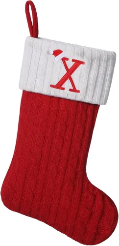 Miniatura 17 de Medias de Navidad personalizadas de 19 pulgadas con iniciales bordadas, medias de Navidad de punto negro para decoraciones de vacaciones familiares