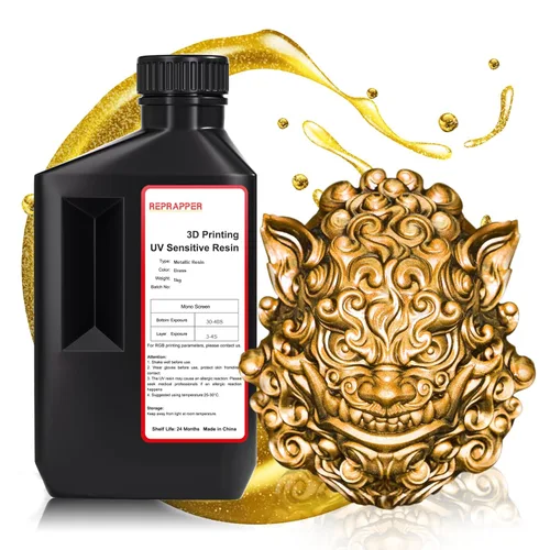 Miniatura 13 de RepRapper Resina para impresora 3D, 405nm Cambio de color de curado rápido UV, paquete de resina estándar de 1kg, resina de fotopolímero