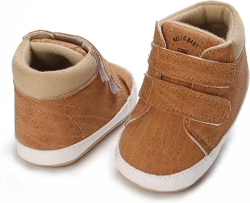 Miniatura 4 de SOFMUO Zapatos deportivos para bebés, niños y niñas, de piel sintética, antideslizantes, suela de goma suave, botines de vestir para niños pequeños