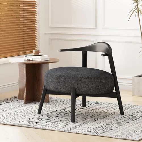 Miniatura 11 de Christopher Knight Home Ipomoea - Silla decorativa de respaldo bajo, silla de sala de estar, silla cómoda para dormitorio, silla auxiliar de madera