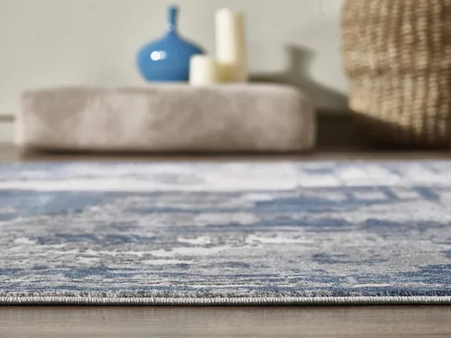 Miniatura 6 de Abani Rugs - Alfombra decorativa de 6 x 9 pies, diseño abstracto azul y gris, estilo rústico y contemporáneo, estilo moderno, colección Vista