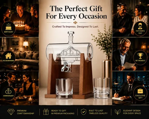 Miniatura 8 de Juego de decantadores de whisky Jillmo para hombres, juego de decantador de 1250ml con 2 vasos de whisky, ideal para regalos de bourbon para hombres