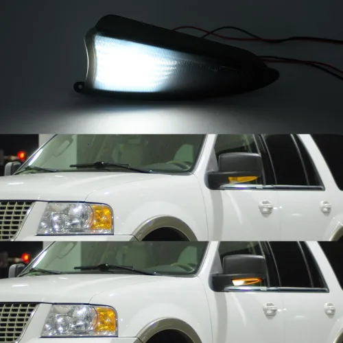 Miniatura 4 de Luces intermitentes de espejo lateral LED secuencial para F'ord Expedition Lincoln Navigator 2003-2006, lente ahumada, espejo ámbar, indicador