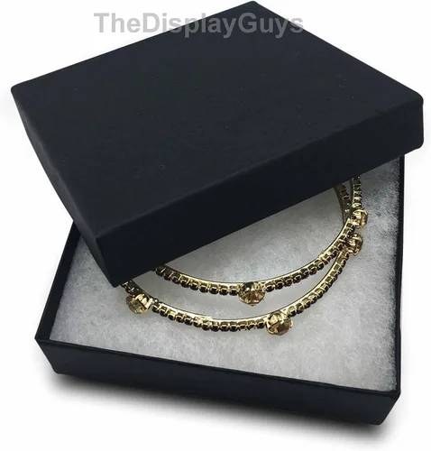 Miniatura 42 de TheDisplayGuys - Paquete de 25 cajas de cartón rellenas de algodón #10 para joyas, color negro mate (1.9 x 1.3 x 0.7 pulgadas), para envío
