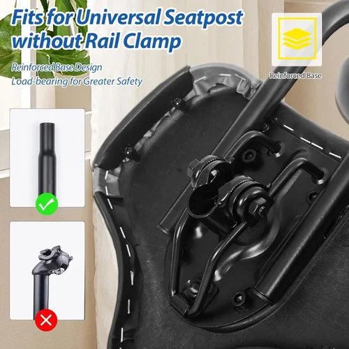 Miniatura 4 de Bike Seat with Backrest, Oversized Comfortable Ergonomic Design Bicycle Saddle for Men and Women Adjustable Height Bike Saddle for Tricycle City