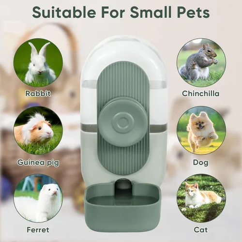 Miniatura 2 de Lemtrflo Dispensador de agua automático colgante de 28 onzas, botella de agua de conejo, conejillo de indias, hurón para jaula, adecuado para Verde