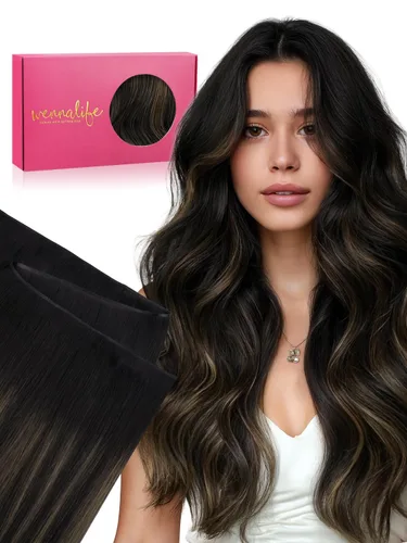 Miniatura 33 de WENNALIFE Extensiones de cabello humano real, 20 pulgadas, 3.53 onzas, color marrón chocolate, trama, cabello Remy atado a mano, extensiones