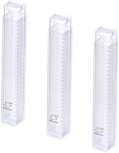 Miniatura 7 de Dakoufish Estuche de transporte de pajitas de plástico, paquete de 3 cajas plegables reutilizables para popotes rectos de 5 a 8 pulgadas