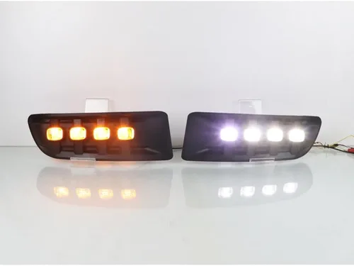 Miniatura 3 de BAKUGO 2 unids LED diurna luz antiniebla DRL luz de señal de giro para Toyota Prado 120 Land Cruiser LC120 FJ120 2003-2009
