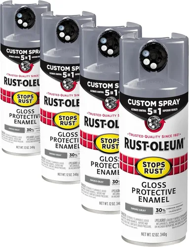 Miniatura 12 de Rust-Oleum 376855 - Pintura en aerosol antióxido personalizada 5 en 1, 12 onzas, color negro mate, (paquete de 1)