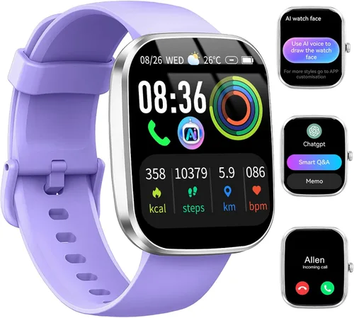 uaue Reloj inteligente AI con ChatGPT, reloj inteligente de llamadas Bluetooth de 1.91 pulgadas para hombres y mujeres, más de 110 modos de fitness,