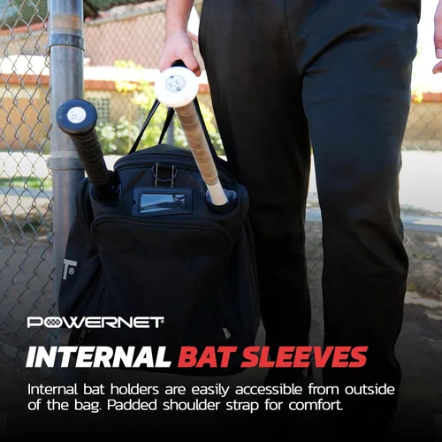 Miniatura 4 de PowerNet Pro Duffle Bag, Softball Baseball Bag, Baseball Gear Bag, Baseball Bat Bag with Internal Bat Sleeves, Baseball Bags with Padded Strap &