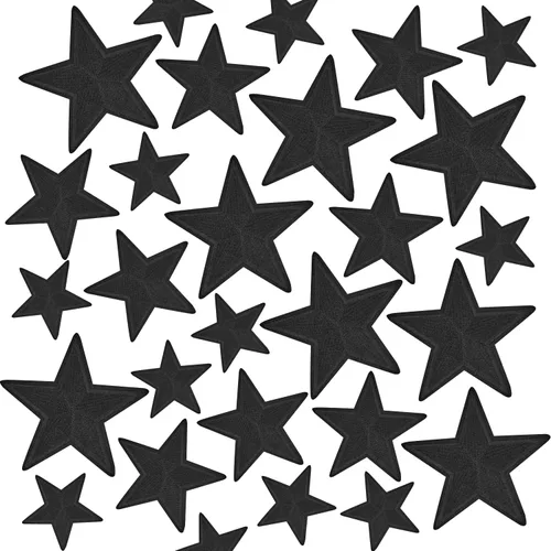 GYGYL - 24 parches de estrellas para planchar, apliques bordados de estrellas para ropa, vestido, sombrero, calcetines, jeans, accesorios de