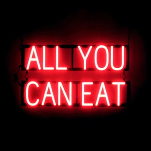 Miniatura 18 de SpellBrite BUFFET Sign Letrero relacionado con buffet con aspecto de neón, fuente de luz LED roja 22.6 x 6.3 pulgadas Rojo