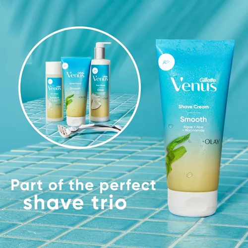 Miniatura 7 de Gillette Venus Smooth plus Olay Crema de afeitar para mujer, 3 unidades, 6 onzas