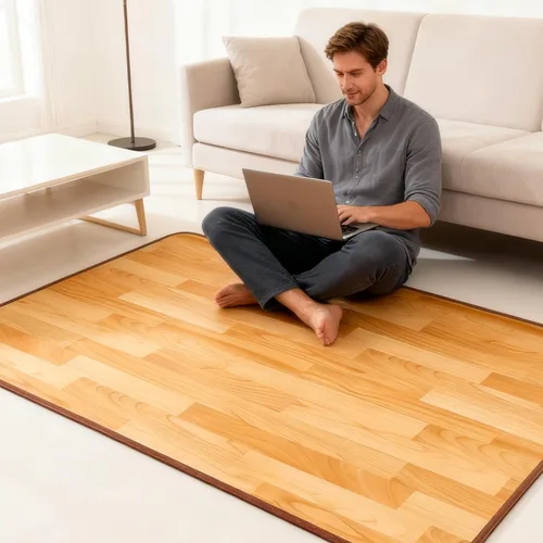 Alfombras con Calefacción, Alfombra de Piso Calentado, Almohadilla Térmica Eléctrica con Temperatura Ajustable y Temporizador de 12 Horas,