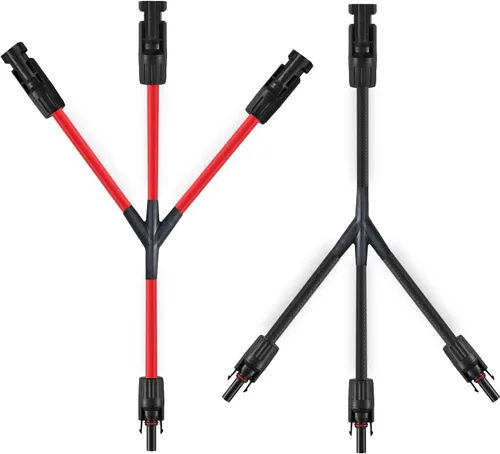 Miniatura 10 de Conectores solares en Y, adaptador paralelo de cable de 10AWG para panel solar (Rojo y Negro)