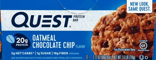Miniatura 25 de Quest Nutrition Barra de proteína de trozos de chocolate menta, alto en proteínas, bajo en carbohidratos, sin gluten, apto para ceto, 12