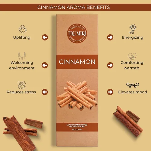 Miniatura 3 de Varitas de incienso de canela, paquete de 100 varillas de incienso, Incienso de Canela, hechas con ingredientes naturales de aroma, insense