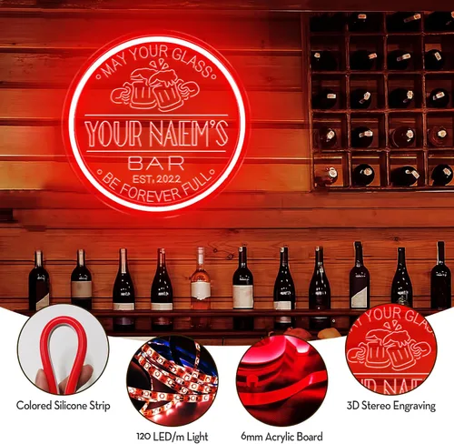 Miniatura 5 de Letrero de neón personalizado para bar en casa para decoración de pared de cueva de hombre, luz de neón LED con nombre personalizado con control