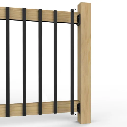 Miniatura 6 de HZIU Paquete de 25 balaustres de cubierta con tapas de extremo y tornillos de 29.5 pulgadas, balaustres rectangulares para escaleras, kit