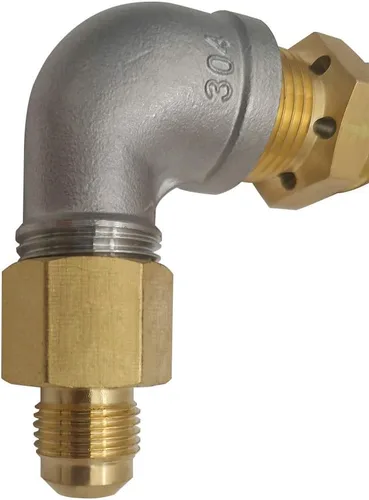 Miniatura 2 de MENSI Válvula pulverizadora de boquilla mezcladora de aire de 1/2 pulgada para fogata de gas propano en acero inoxidable, latón