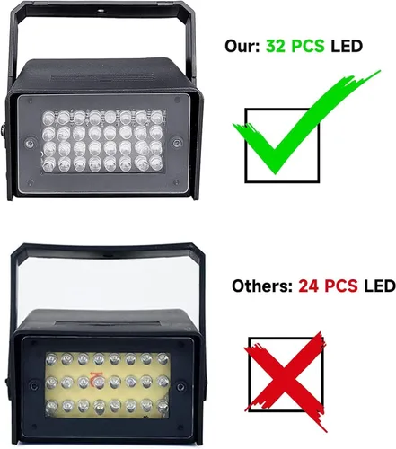 Miniatura 3 de Paquete de 2 luces estroboscópicas de discoteca para fiesta, 32 mini luces LED estroboscópicas para fiestas, luces estroboscópicas enchufables