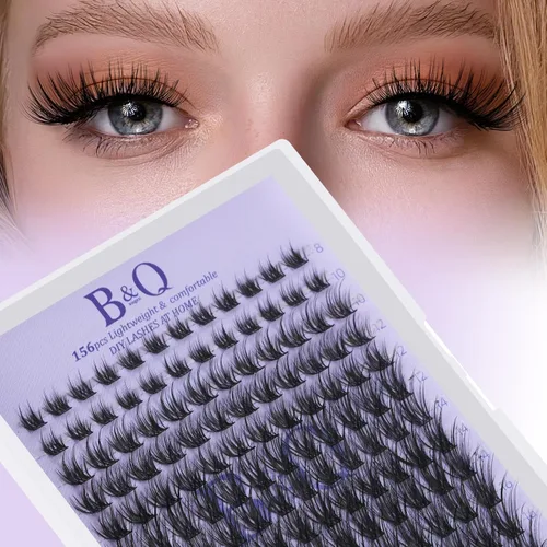 Miniatura 29 de B&Qaugen Racimos de Pestañas 156PCS Kit de Racimos de Pestañas B01+B02+B19 Kit de Extensión de Pestañas DIY Kit de Extensión de Pestañas 8-18mm
