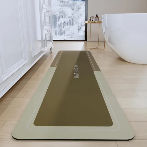 Miniatura 67 de Tapete de baño, tapetes de baño súper absorbentes, antideslizantes, de secado rápido, tapetes de goma fina para piso de baño que caben debajo