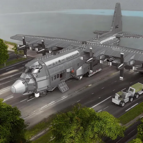 Miniatura 9 de General Jim's Conjunto de Bloques de Construcción AC-130 Hercules Gunship – 1,713 Piezas – Conjunto Detallado de Ladrillos Modelo de Aeronave