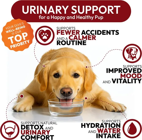 Miniatura 4 de Tratamiento de infecciones urinarias para perros, 170 masticables de arándano para perros, infección del tracto urinario, salud de la vejiga