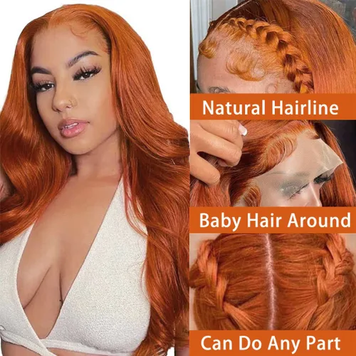 Miniatura 2 de Pelucas de cabello humano brasileño ondulado con encaje frontal HD de 13 x 4 pulgadas, sin pegamento, densidad del 150 %, línea de cabello natural