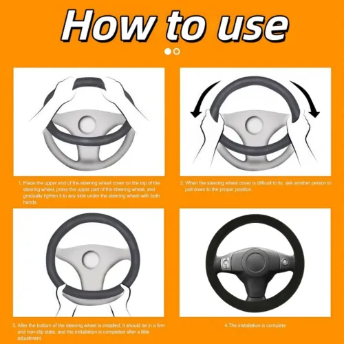 Miniatura 7 de Funda térmica universal para volante de 12 V, calentador de volante de 14.5 a 15.5 pulgadas, cubierta protectora para volante de automóvil
