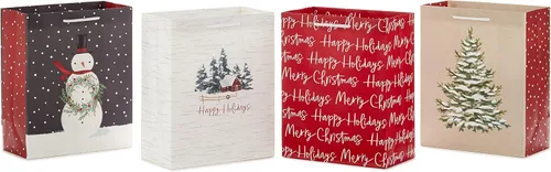 Miniatura 9 de Hallmark Surtido de bolsas de regalo de Navidad grandes de 13 pulgadas con papel de seda