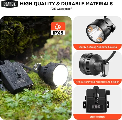 Miniatura 2 de GearOZ Coon - Luces de caza para Coyotes Hog Predators, 10 W recargable e impermeable IPX5, 6 modos de iluminación, 45000LUX LED de 4