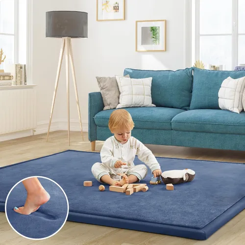 Miniatura 17 de Alfombra de juego para acostar al bebé, alfombrilla para guardería, tapete tipo tatami de espuma viscoelástica de 1.3 pulgadas de grosor, para bebés