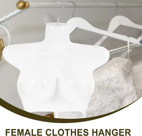 Miniatura 6 de Colgador de ropa de torso de maniquí femenino de 5 piezas para mostrar trajes de baño, vestidos y blusas, plástico ligero y confiable con gancho