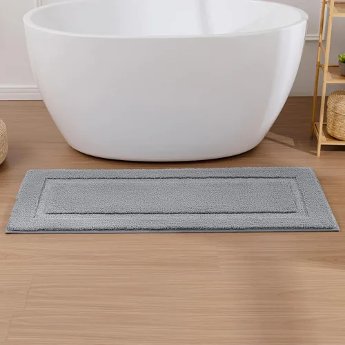 Miniatura 7 de SHACOS Alfombras de baño súper suaves y esponjosas de 24"x36" antideslizantes, lavables, alfombras de baño absorbentes, alfombras para suelo de Gris