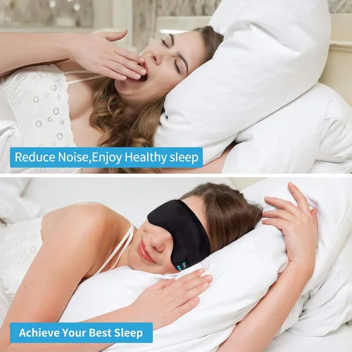 Miniatura 3 de Voerou Sleep Headphones 5.2 - Máscara de dormir Bluetooth con música y altavoces ultrafinos, perfectos para dormir, viajar en avión, meditación