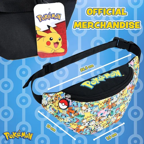 Miniatura 6 de Pokemon Riñonera para niños y niñas, ligera, ajustable, riñonera, bolsa de viaje para viajes, deportes, escuela, regalos de Pokemon para niños