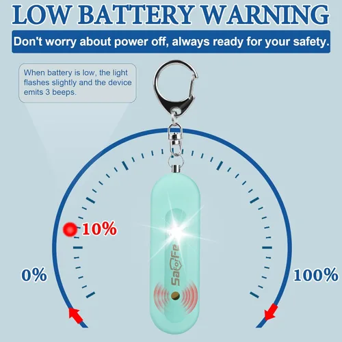 Miniatura 6 de Alarma de seguridad personal recargable para mujeres - Llavero de alarma de seguridad de autodefensa de 140 dB con luz estroboscópica, dispositivos