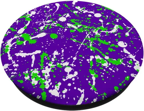 Miniatura 2 de PopSockets PopGrip intercambiables de pintura de neón verde lima púrpura